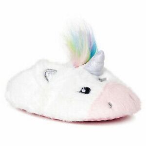 Unicorn Slippers Houseshoes Infant Girls Size 6 Soft Faux Fur Non Slip Sole